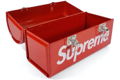 supreme metal lunch box retail|Supreme Metal Lunch box FW15 Red RARE Authentic Box Logo.